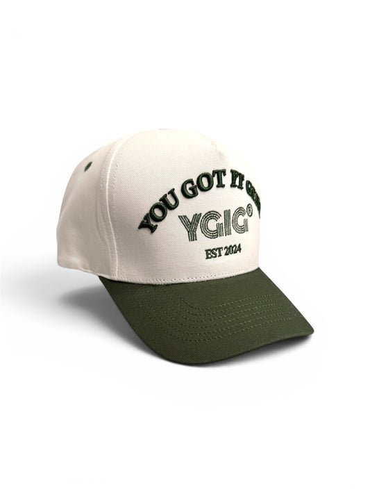 MOSS GREEN & WHITE YGIG HAT