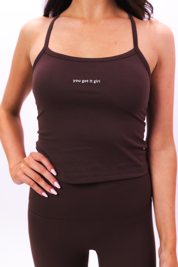 YOU GOT IT GIRL TEDDIE BROWN TANK
