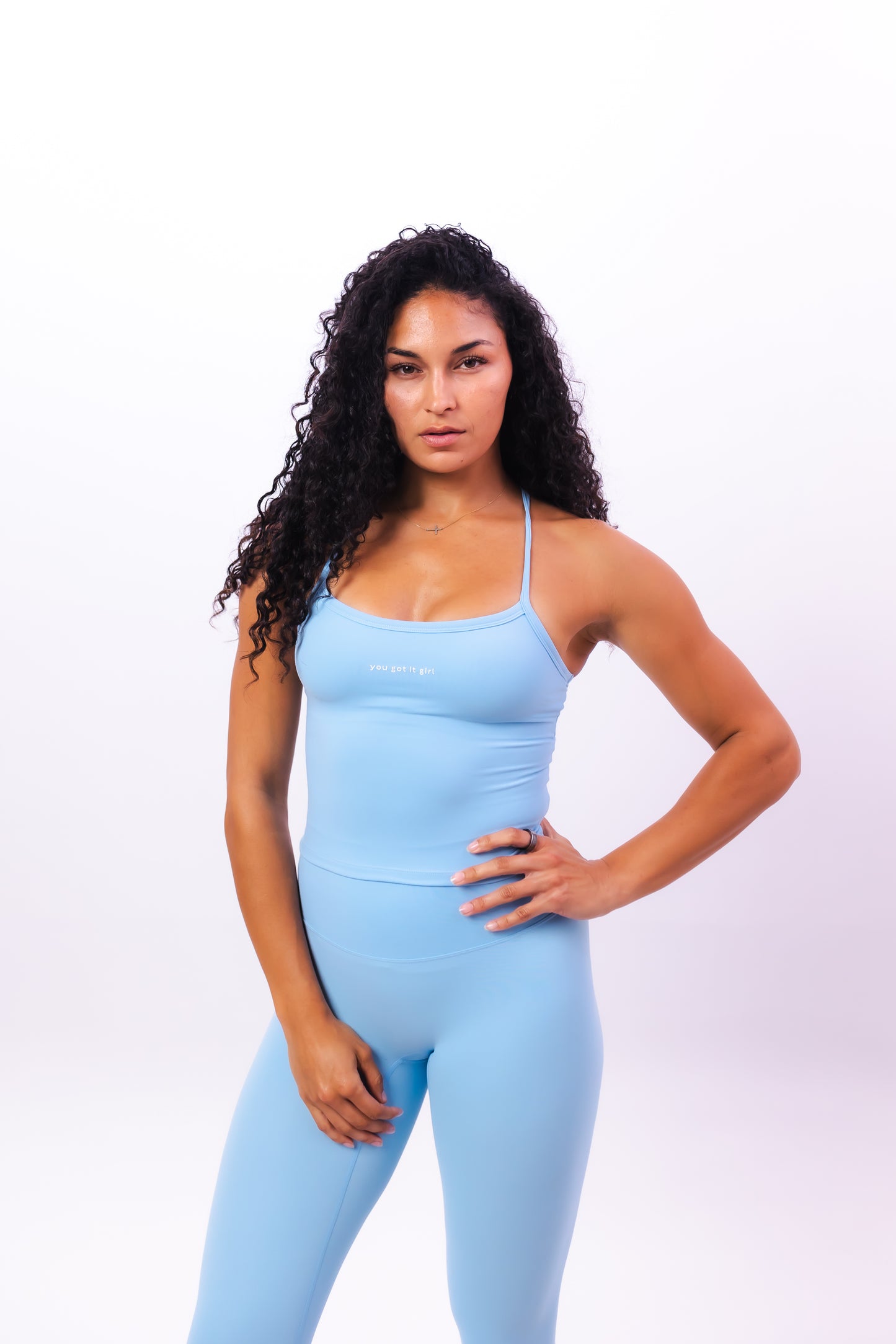 YOU GOT IT GIRL CRYSTAL BLUE TANK