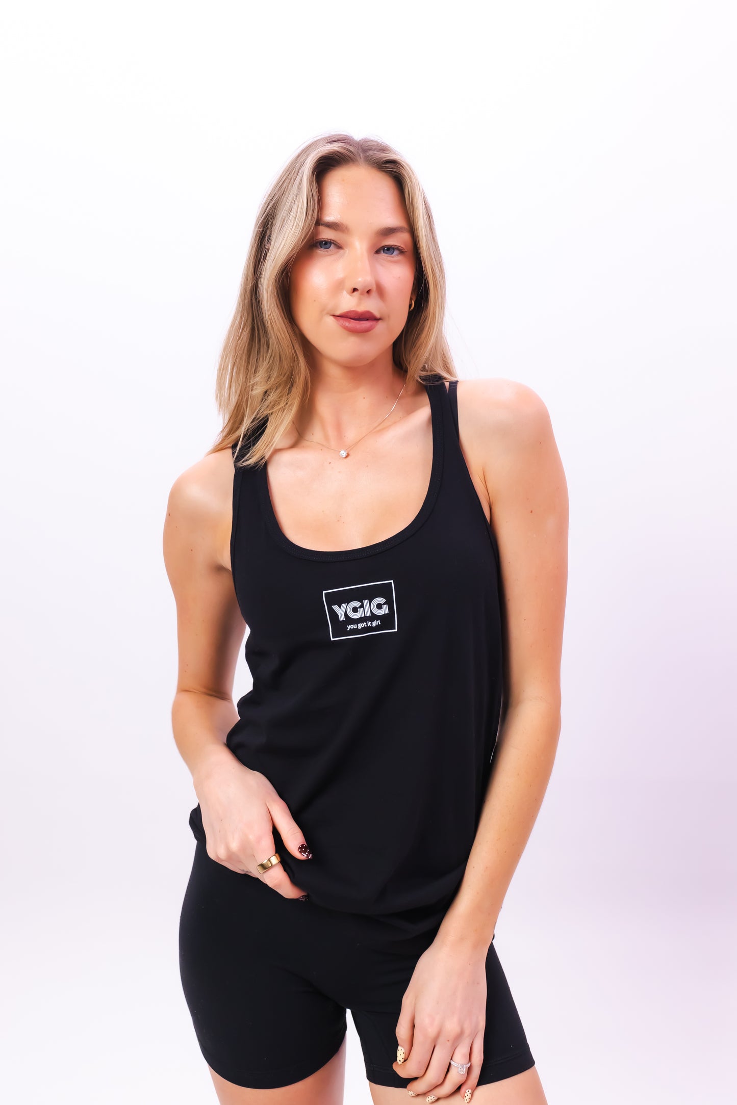 BLACK YGIG BOX LOGO RAZOR BACK